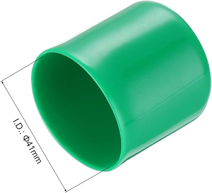 uxcell 10pcs Rubber End Caps 41mm(1 5/8") ID Vinyl Round End Cap Cover Screw Thread Protectors Dark Green