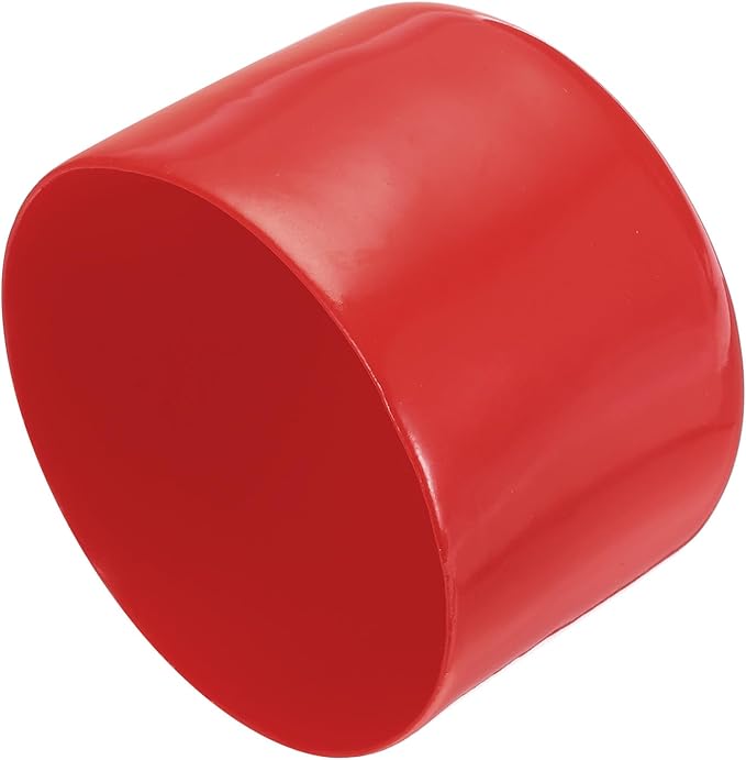 uxcell 4pcs Rubber End Caps 57mm ID Vinyl Round End Cap Cover Screw Thread Protectors Red, 40mm Height