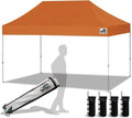 Eurmax USA 10'x15' Pop Up Canopy Tent Commercial Instant Canopies with Heavy Duty Roller Bag,Bonus 4 Sand Weights Bags(Pumpkin Orange)