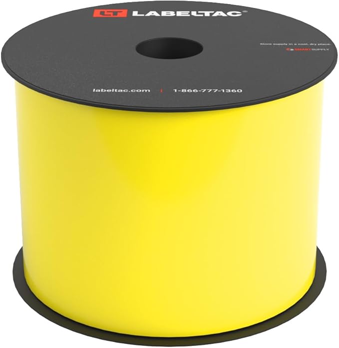 LabelTac 4 and Pro Model Indoor/Outdoor Rack Label Supply 3.5" x 150' Hi-Vis Yellow