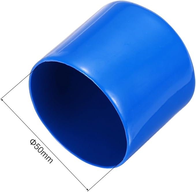 uxcell 5pcs Rubber End Caps 50mm(2 Inch) ID Vinyl PVC Round Tube Bolt Cap Cover Screw Thread Protectors Blue