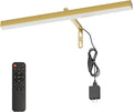 Plug in Picture Lights for Wall, 16 inch Dimmable LED Art Light with Remote, 3 Colour Temperature Gallery Painting Wall Light for Picture Display Dartboard Art Work (Gold)