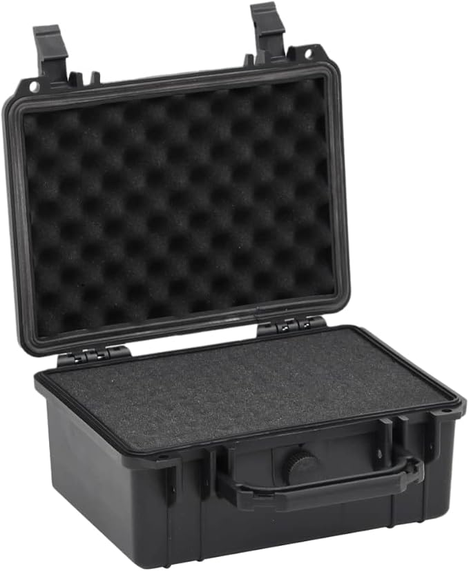 PP Portable Flight Case, Lockable Tool Box for Transportation Travelling, Protective Equipment Case, 9.4"x7.5"x4.3", -281
