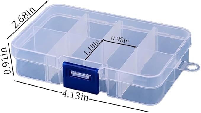3pcs Clear Storage Small Parts Organizer Box Storage Bin With Dividers Multi Compartment for Beads Art DIY Tackle Box Organizer (8 - compartment in length)