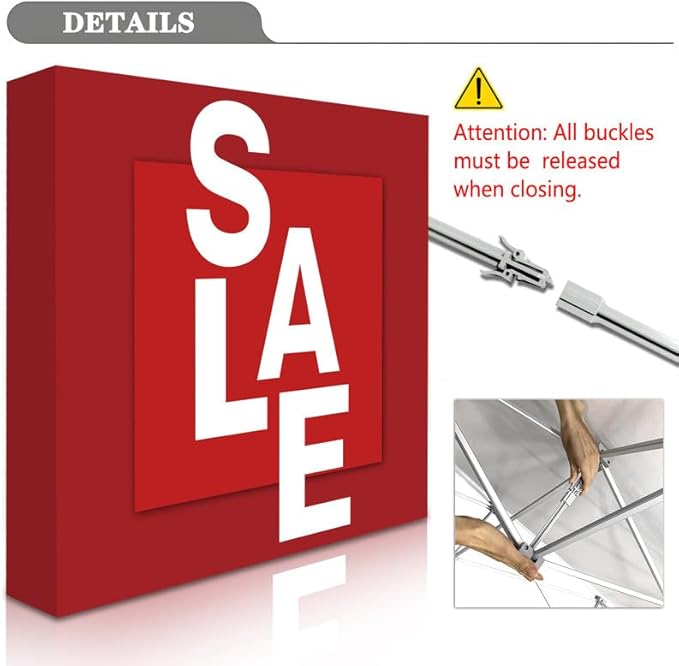 Customize Fabric Display Stand Trade Show Backdrop Portable Aluminum Pop Up Display Banner Backdrop with Collapsible Frame and Banner Set 7.5×7.5 FT