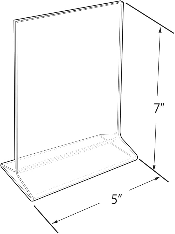 Azar 142710 5-Inch Width by 7-Inch Height Vertical Top Load Acrylic Sign Holder, 10-Pack