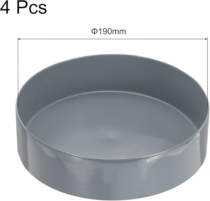 uxcell 4pcs Rubber End Caps 190mm(7 1/2 Inch) ID x 80mm(3 1/8 Inch) H Vinyl Round End Cap Cover Screw Thread Protectors Light Gray