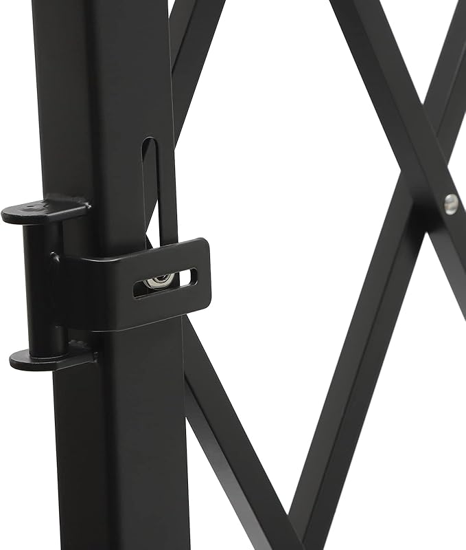 Single Folding Security Gate 4.27'H x5.91'W Iron Accordion Security Gate Flexible Expanding Security Gate 180° Rolling Barricade Scissor Door with Padlock for Entry Security, Garage, Warehouse