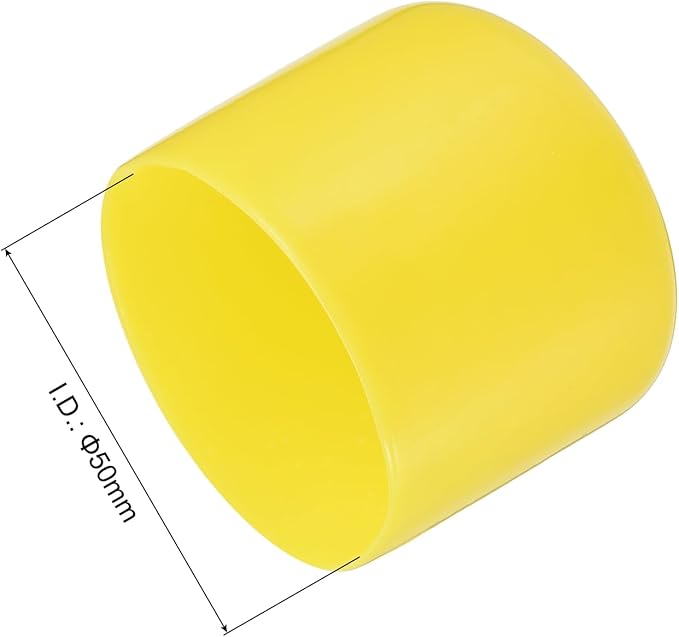uxcell 4pcs Rubber End Caps 50mm(2") ID Vinyl Round Tube Bolt Cap Cover Screw Thread Protectors Yellow, 40mm Height
