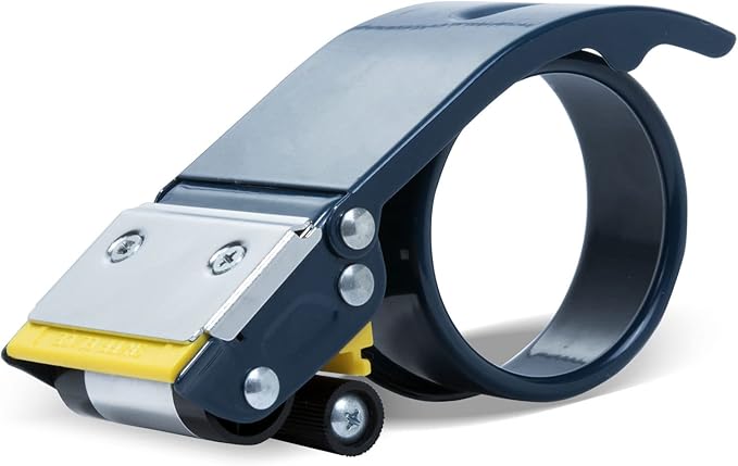 Excell ET-22686 Anti-Backflow Metal Packaging Tape Dispenser (2" Wide) with 2 Roll Tapes for Packaging, Transportation, Moving and Box Sealing Carton (Tape Gun + 2 Tapes)