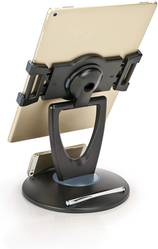 Large Tablet POS Stand, Rotating Commercial Tablet Stand, Swivel Base for Retail Kiosk Register Office Showcase Cashier and Business