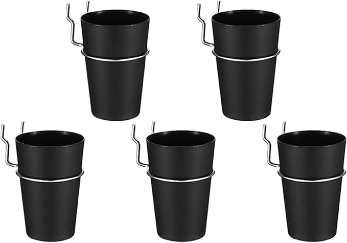Garneck 5 Sets Pegboard Cup and Hook Organizer Set for Garage Workshop Office Black Pegboard Accessories with Sturdy Load-Bearing Cups for Small Tool Storage Easy No-Drill Installation for