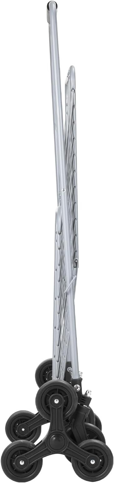VEVOR Grocery Shopping Cart, 45L Stair Climbing Shopping Cart with 360° Rolling Swivel Wheels, Stair Climber Utility Cart with Tri-Wheels, Foldable Collapsible & Lightweight for Laundry Travel, Silver