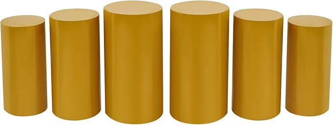 6Pcs Metal Pedestal Stand for Party, Large Gold Cake Stand, Pedestal Display Plinth Pillars for Wedding Ceremony Birthday Party Art Decor, Column Decorative Cube for Wedding Dessert Table Display
