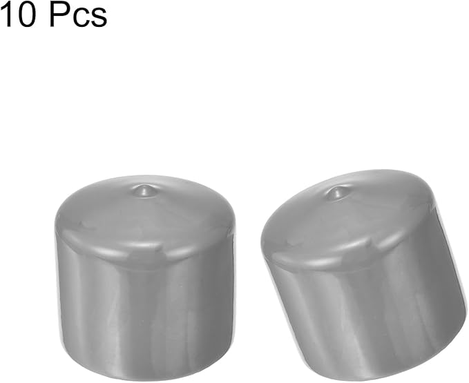 uxcell 10pcs Rubber End Caps 48mm ID Vinyl Round End Cap Cover Screw Thread Protector Light Grey