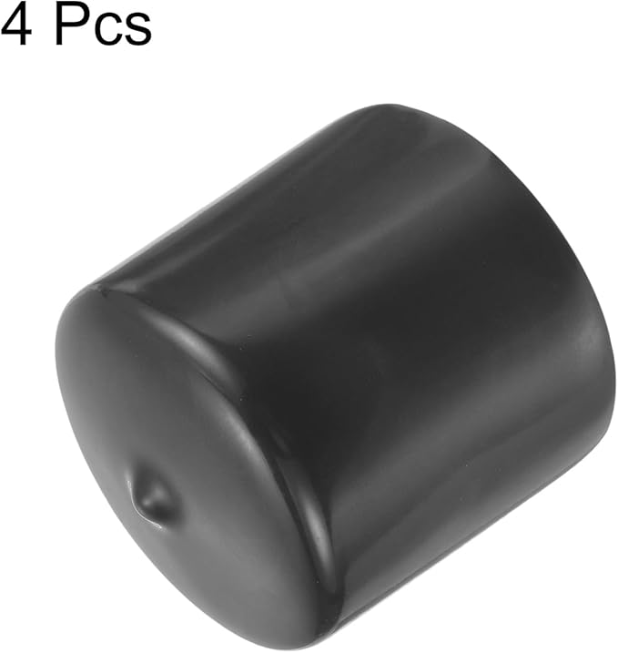 uxcell 4pcs Rubber End Caps 55mm(2 3/16") ID Vinyl Round End Cap Cover Screw Thread Protectors Dark Grey, 40mm Height