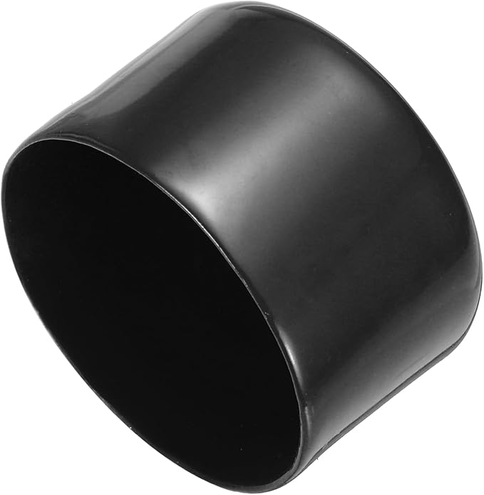 uxcell 4pcs Rubber End Caps 63mm(2 1/2 Inch) ID x 40mm(1 9/16 Inch) H Vinyl Round End Cap Cover Screw Thread Protectors Black, 40mm Height