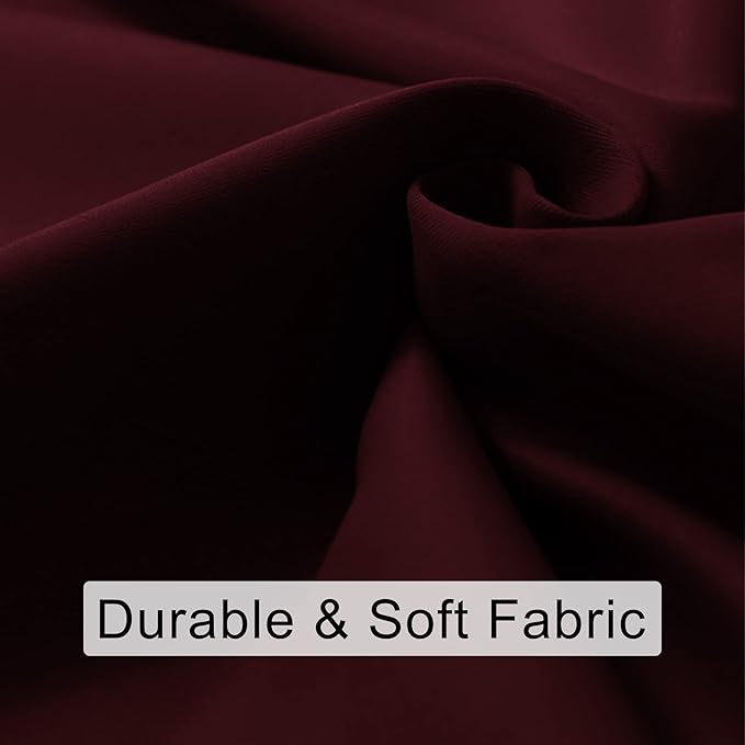 JIUZHEN Christmas 80 Inch Length Door Curtains for Doorway Privacy Insulated Blackout Curtains with Tiebacks Rod Pocket Room Divider Curtain Cover for Closet Door, Set of 2, 42 x 80 Inch, Burgundy