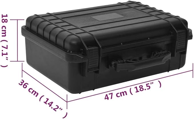 PP Portable Flight Case, Lockable Tool Box for Transportation Travelling, Protective Equipment Case, 18.5"x14.2"x7.1", -283