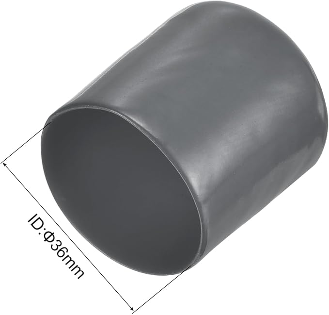 uxcell 10pcs Rubber End Caps 36mm ID Vinyl Round End Cap Cover Screw Thread Protector Dark Grey