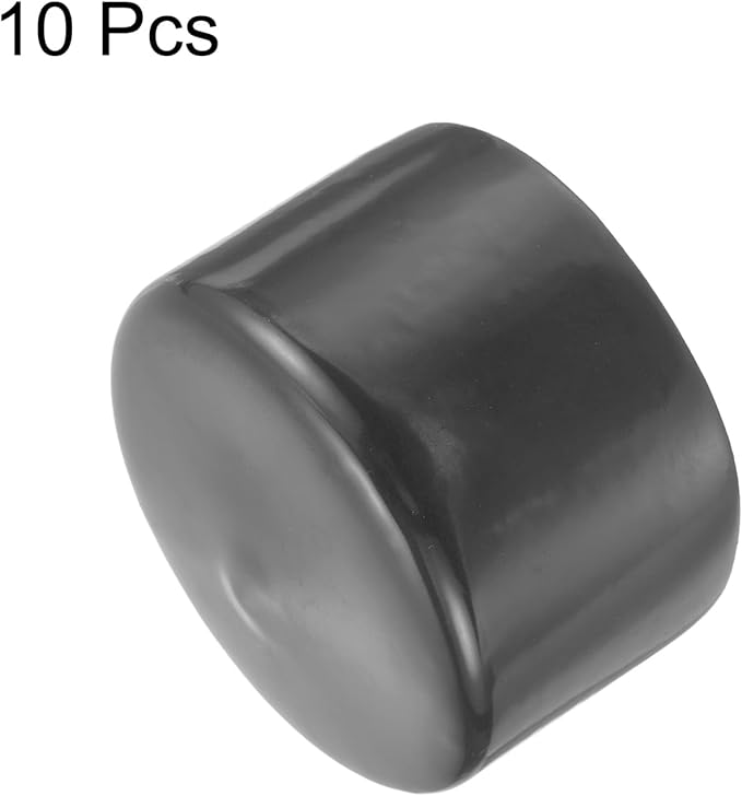 uxcell 10pcs Rubber End Caps 65mm(2 9/16") ID Vinyl Round End Cap Cover Screw Thread Protector Dark Grey