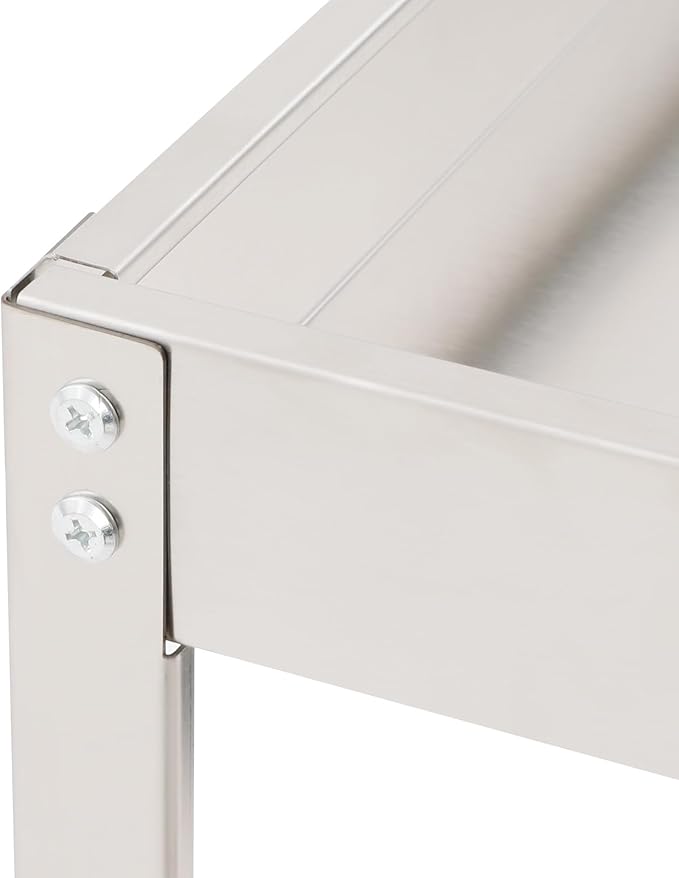 3 Tier Stainless Steel Utility Cart with Wheels and Handle, Commercial Heavy Duty Metal Food Cart Service Cart for Kitchen, Restaurant, Laboratory, 31.5 * 18.9 * 35.4in