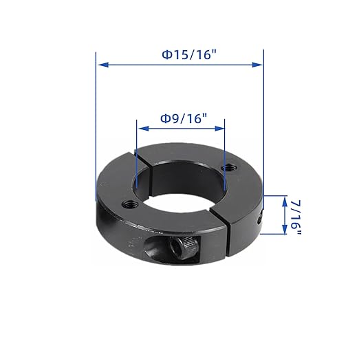 (4-Pack) Shaft Collar 9/16" Bore, 1045 Steel Double Split Clamp-On Shaft Collars Style, 1-5/16" OD, 7/16" Thickness, with M4 Set Screws