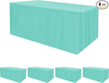 HolidayIdeas Fitted Tablecloths for 6 Foot Rectangle Table, Full Coverage Table Covers 30x72 Inch for Vendor Booth Display, Banquet, Trade Show, Aqua, 4 Pcs