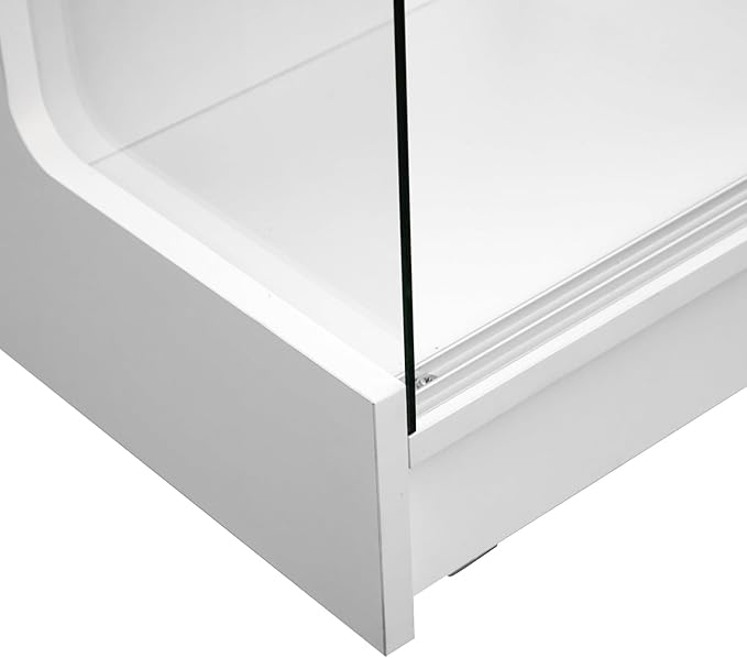 72" W x 22" D x 42" H - Glass Showcase Display Cabinet with Lockng, 6FT Ledgetop Counter with Showcase Front, White Retail Counter Glass Display Cabinet