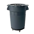 32 Gallon Outdoor Trash Can with Lid and Wheel, Sturdy Handle Rolling Trash Can for Outdoor, Garage, Backyard and Patio