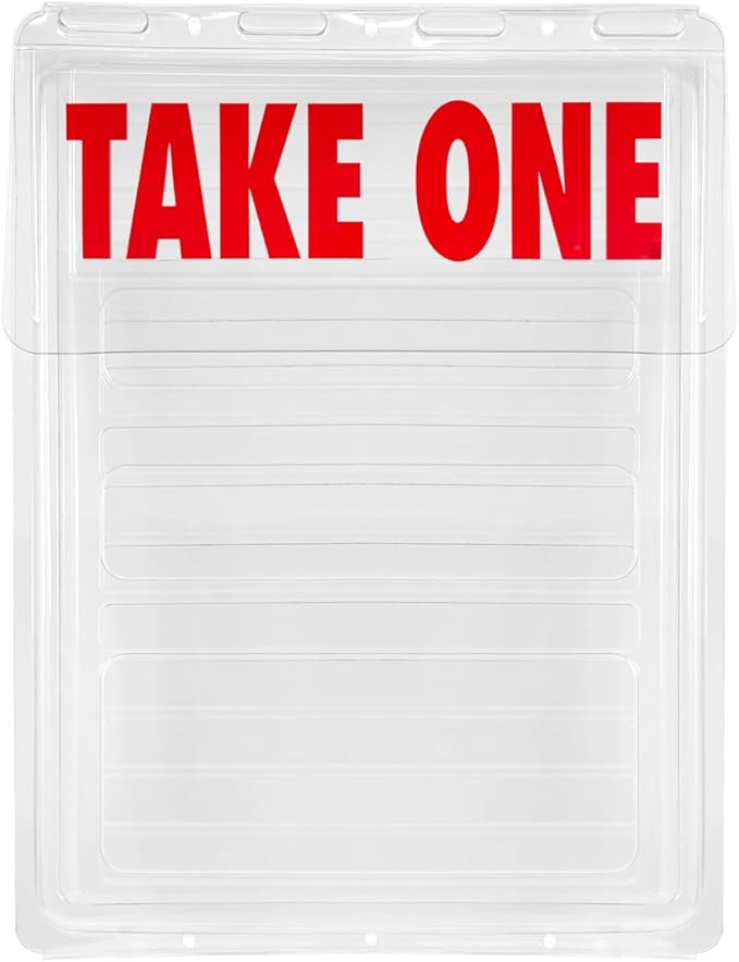Calendars and More, Inc. Outdoor Real Estate Brochure Holder – Clear PETE Plastic Take-One Box with Snap-Shut Lid – Holds Up to 200 Flyers or Brochures (1)