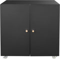 Print Mobile Printer Stand, Rolling Filing Cabinet, Lateral Office Filing Cabinet fits A4 or Letter Size for Home Office (Black, H23.62)
