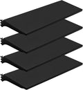 4 Packs Gondola Shelves 35 1/4”L x 11 1/2”W for Industrial Grade Black Pegboard Display Rack，4 Shelves for Gondola Units, Extra 8 Pieces Supply Arms, Black
