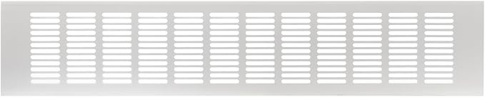 Vent Systems 19.69 x 3.94 (Outer Size) Air Supply Ventilation Grille - White Aluminum Rectangle Intake/Exhaust Door Vent Deflector - HVAC for Home Improvement Floor, Wall Duct Cover
