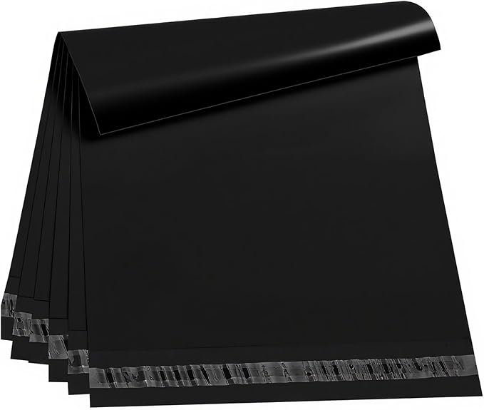 100Pack 17.7x22" Black Poly Mailers - Self Sealing, Waterproof & Tear-Resistant Shipping Envelopes for E-Commerce, Clothing, Books & Small Business
