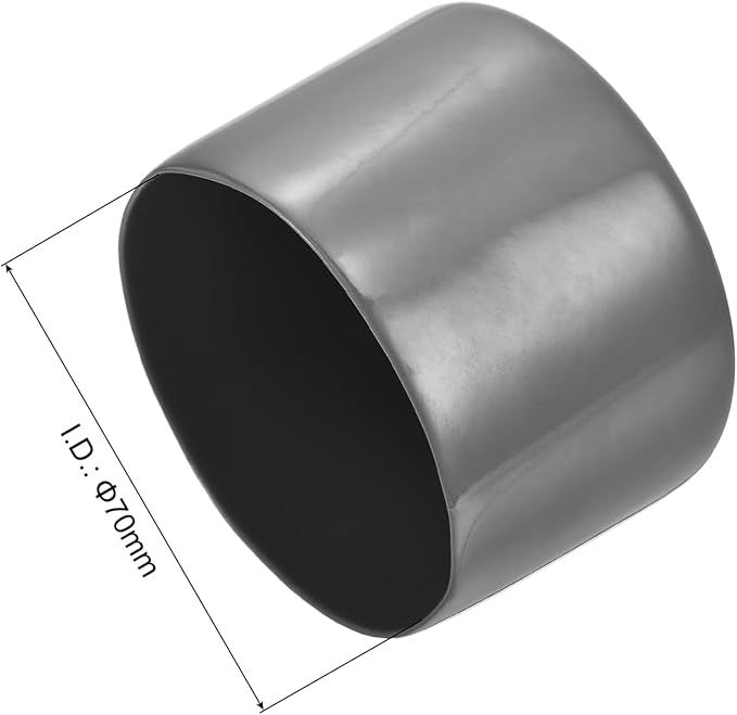 uxcell 4pcs Rubber End Caps 70mm(2 3/4") ID Vinyl Round End Cap Cover Screw Thread Protectors Dark Grey, 40mm Height