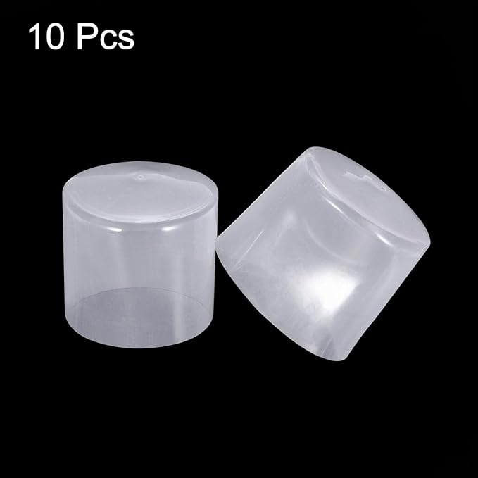 uxcell 10pcs Rubber End Caps 45mm(1.8") ID Vinyl Round End Cap Cover Screw Thread Protectors Clear