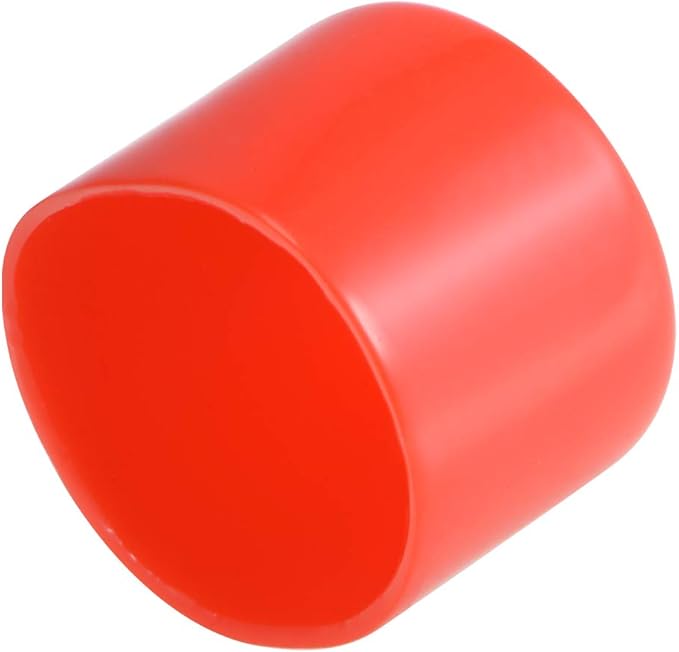 uxcell 4pcs Rubber End Caps 40mm ID Vinyl Round End Cap Cover Screw Thread Protectors Red, 40mm Height