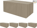 HolidayIdeas Fitted Tablecloths for 6 Foot Rectangle Table, Wrinkle Resistant Washable Table Cover 30x72 Inch for Vendor Booth Display, Banquet, Trade Show, Taupe, 4 Pcs