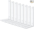 White Heavy Duty Shelf Brackets 10 Inch, 8 Pack Floating Shelf Brackets, L Wall Shelf Bracket for DIY Decorative with Mounting Hardware