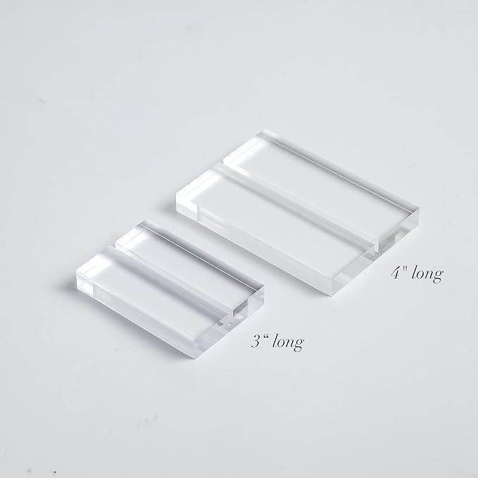 UNIQOOO 4" Clear Acrylic Stand | 6 Pack 3mm Slot Wedding Sign Holders, Perfect for Wedding, Table Number, Exhibition, Office, Restaurant, Business