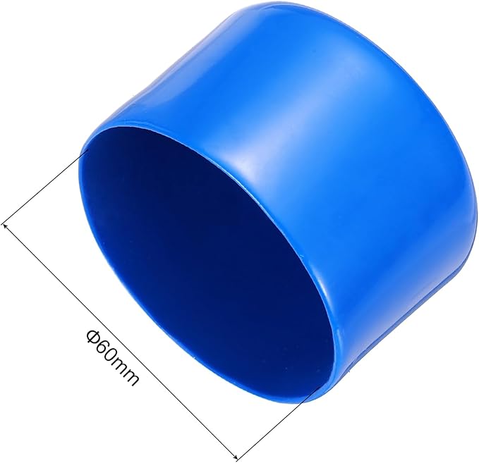 uxcell 5pcs Rubber End Caps 60mm(2.4 Inch) ID Vinyl PVC Round Tube Bolt Cap Cover Screw Thread Protectors Blue