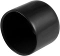 uxcell 4pcs Rubber End Caps 38mm ID Vinyl Round End Cap Cover Screw Thread Protectors Black, 40mm Height