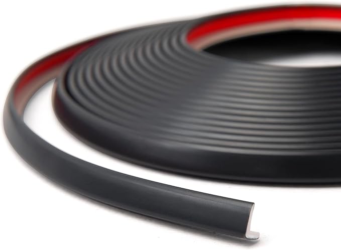 Art3d 20ft Outside Vinyl Corner Trim Peel and Stick for Tile and Wall Edges, Furniture Decoration Black