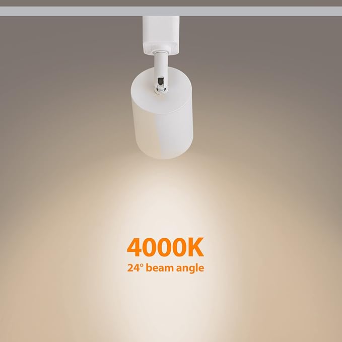 VANoopee 16-Pack 10W Dimmable LED Track Lighting Heads H Type Track Light Replacement Fixtures Bright 4000K Neutral White Ceiling Spotlight for Accent Task Art, Flicker Free CRI90+ 24° 800lm White