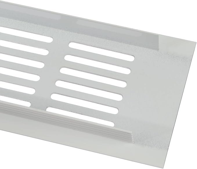 Vent Systems 11.81 x 2.36 (Outer Size) Air Supply Ventilation Grille - White Aluminum Rectangle Intake/Exhaust Door Vent Deflector - HVAC for Home Improvement Floor, Wall Duct Cover