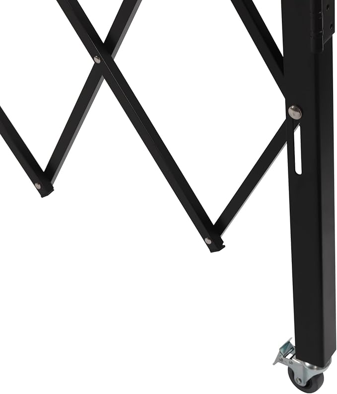 Single Folding Security Gate 7.22'Hx6.56'W Iron Accordion Security Gate Flexible Expanding Security Gate 360° Rolling Barricade Scissor Door with Padlock for Entry Security, Garage, Warehouse