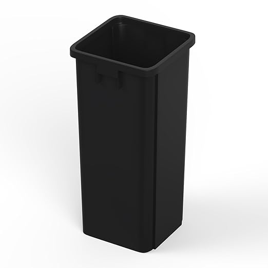 23 Gallon Black Square Commercial Trash | Garbage Can - Outdoor, Office, Restaurant, School, Kitchen