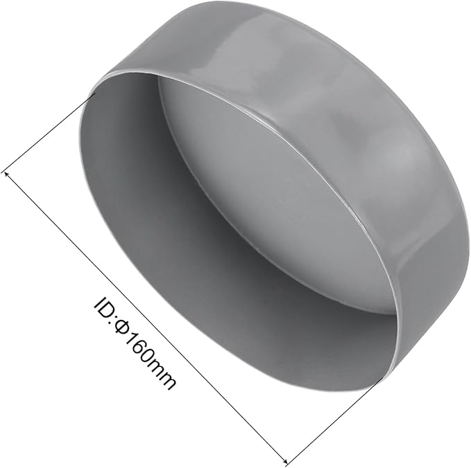 uxcell 4pcs Rubber End Caps 160mm ID Vinyl Round End Cap Cover Screw Thread Protectors Light Gray, 50mm Height