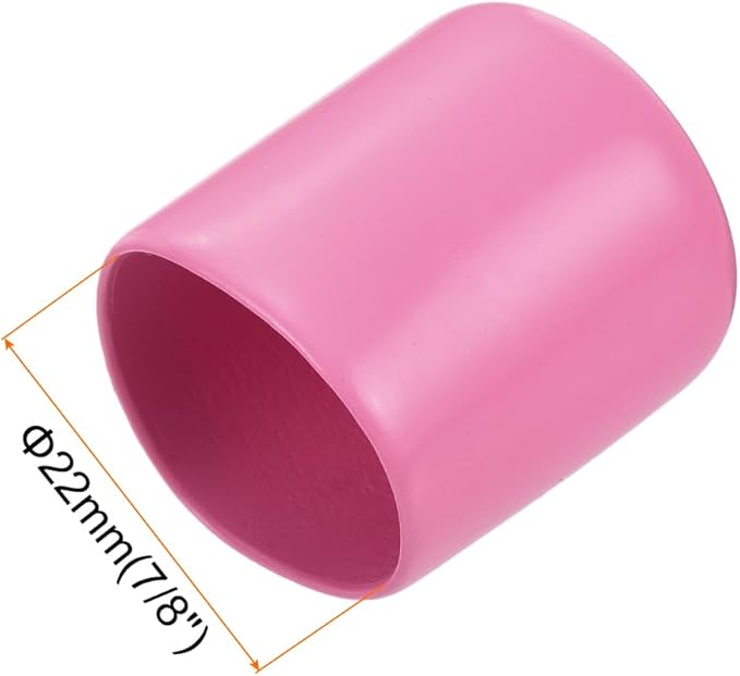 uxcell 10pcs Rubber End Caps 22mm(7/8 inch) ID Vinyl Round End Cap Cover Screw Thread Protectors Pink